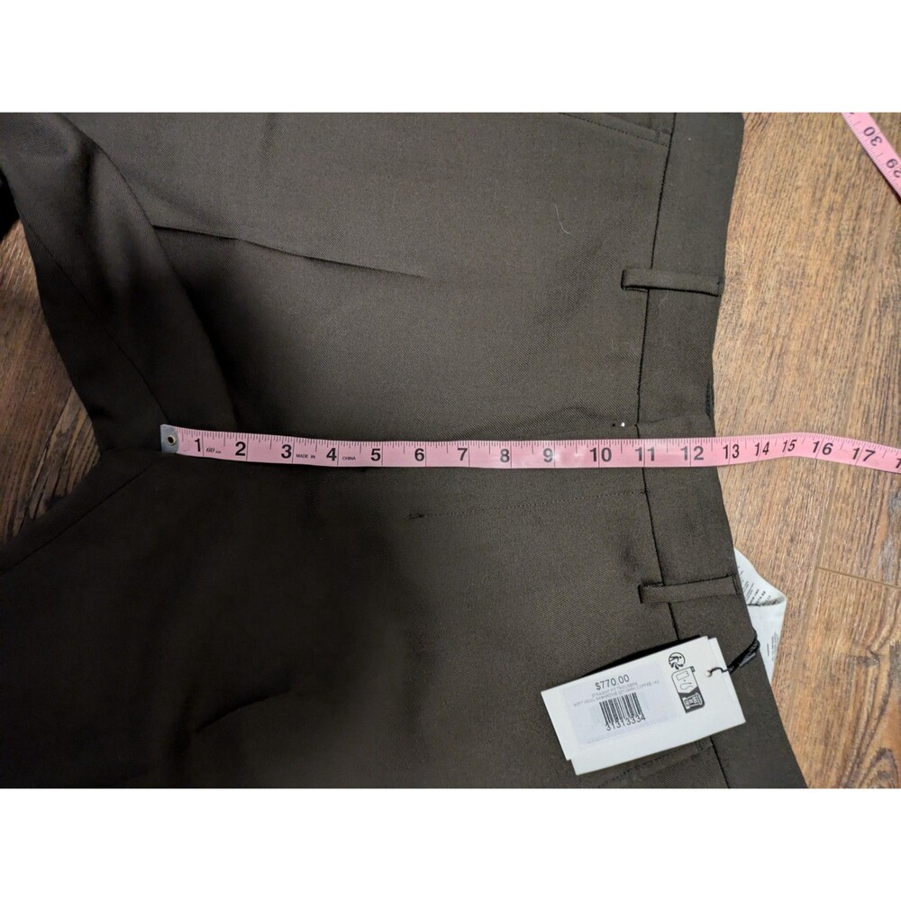 AMI Paris Straight Fit Trousers Soft Wool Gabardine 221 Dark Coffee 42 - Picture 11 of 12